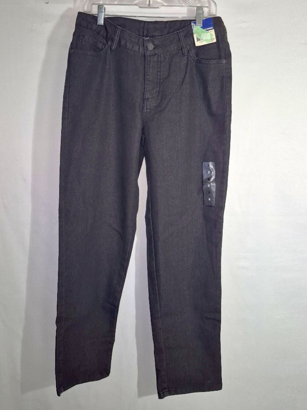 Basic Editions Ladies' denim Jeans, Black, 5-pockets, size 8  NWT